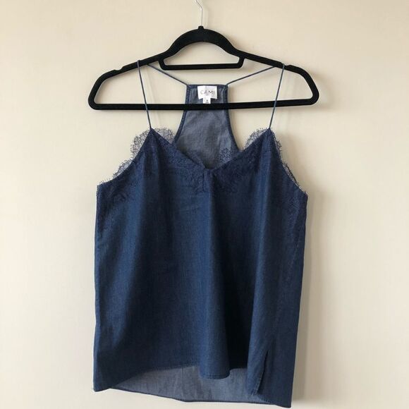 Cami NYC-Chambray Cami Top with Lace Trim - Picture 3 of 6